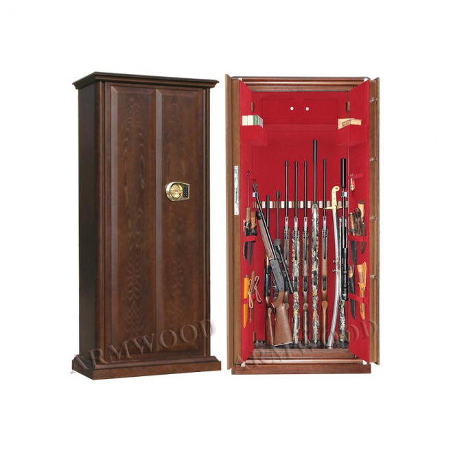 Оружейный сейф с электронным замком в дереве для дома Armwood-73d32 EL Flock.